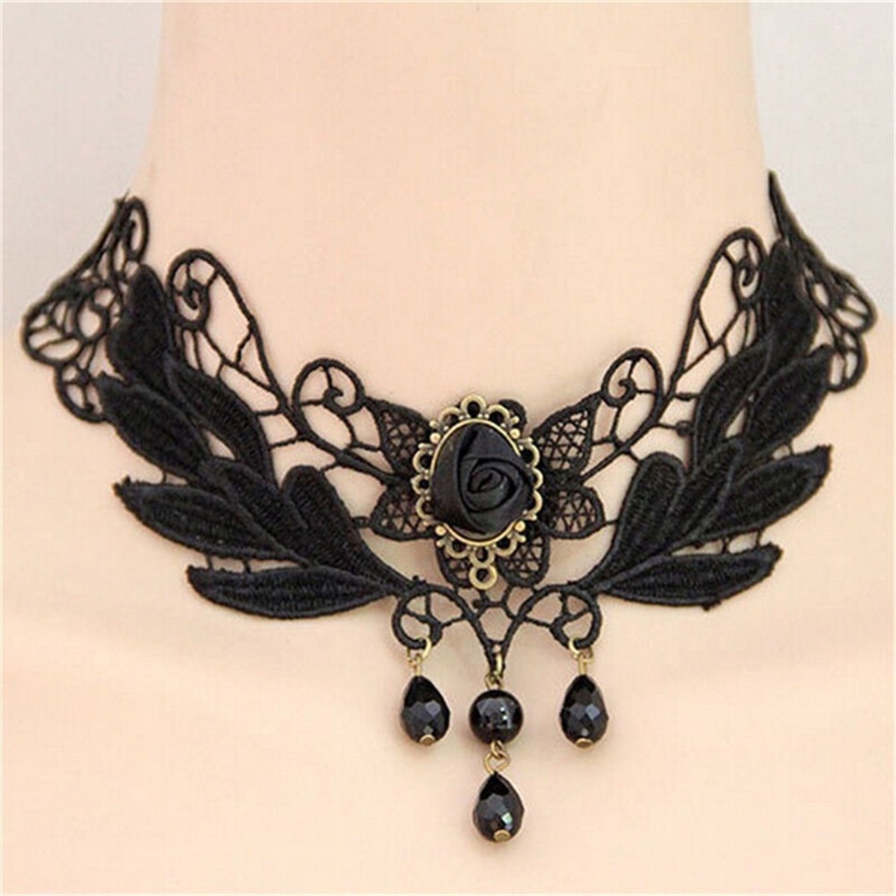 Elegant Black Lace Choker Necklace
